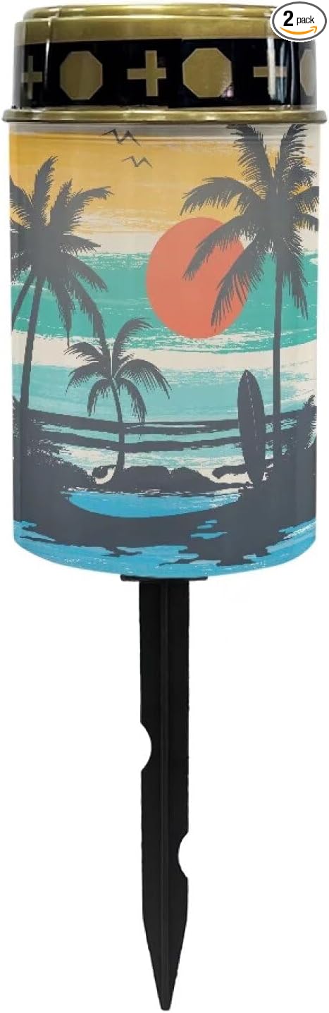 Palm Tree Solar Dusk to Dawn Lights Outdoor Waterproof Solar Memorial Lights for Graves Eternal Light Solar Powered Lighted,Cemetery Decor Candle Lamp Memorial Decoration