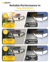 Ensenior Solar Motion Sensor Flood Light with Remote, Black, 4-Pack