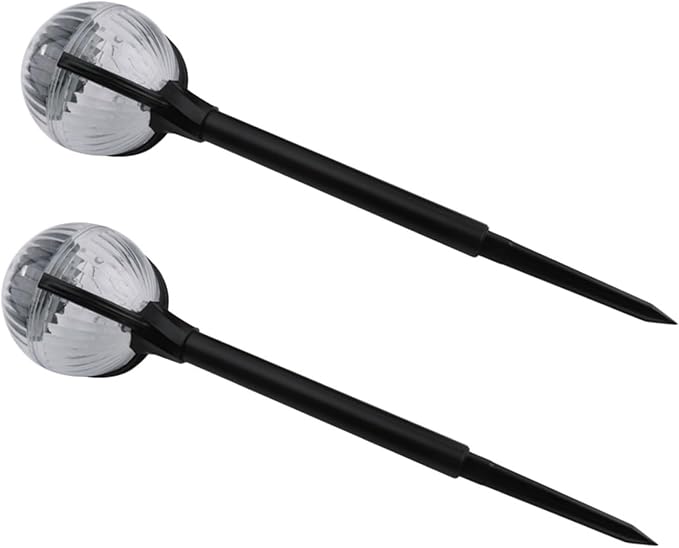 BESPORTBLE 2pcs Solar Powered LED Lawn Lights Colorful Solar Decorative Garden Path Lights Outdoor Courtyard Landscape Lighting with Ground Stake