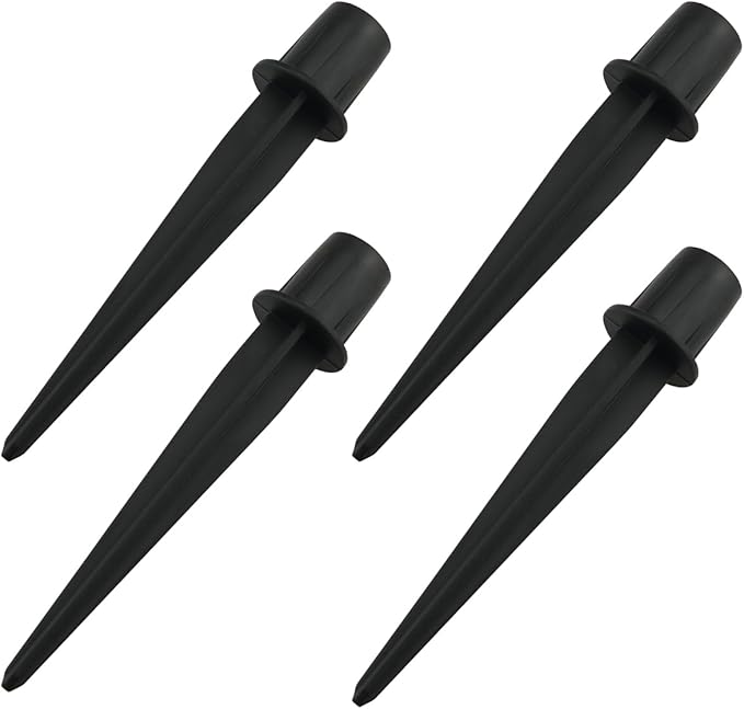 4PCS Black Metal Replacement Stacks Solar Lights Spike Plastic Solar Pathway Replacer Outdoor Ground Stacks for Garden Lights Landscape Yard Pathway Patio Lamps Pole