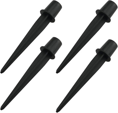 4PCS Black Metal Replacement Stacks Solar Lights Spike Plastic Solar Pathway Replacer Outdoor Ground Stacks for Garden Lights Landscape Yard Pathway Patio Lamps Pole