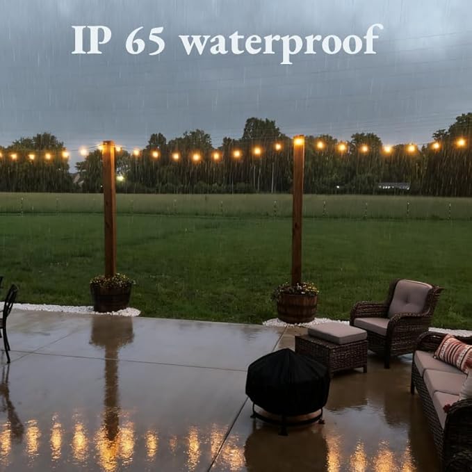Honche Solar Lights Outdoor Waterproof IP65 with 20 LED Edison Bulb Patio Lights String Lights 49FT Warm White | Lumora