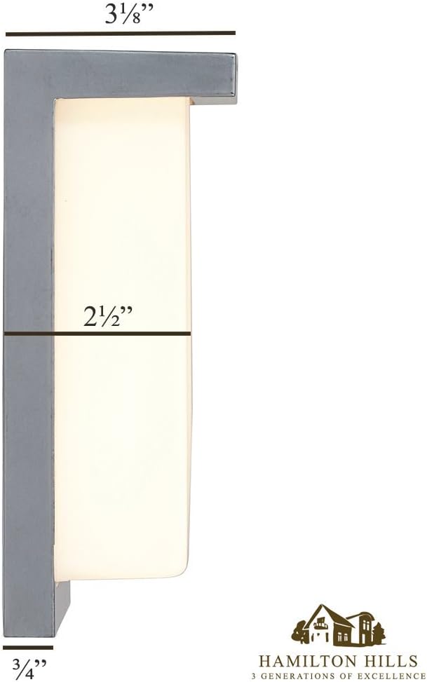 Hamilton Hills 8 Inch Silver Squared Flush Mount Outdoor Light Fixture | Modern Front Door Exterior Light 3000K | Lumora
