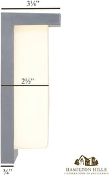 Hamilton Hills 8 Inch Silver Squared Flush Mount Outdoor Light Fixture | Modern Front Door Exterior Light 3000K | Lumora