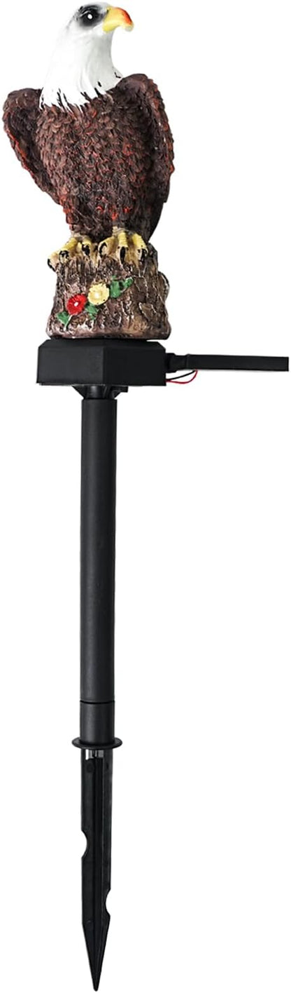 Luwint Solar Garden Statue, Small Bald Eagle Outdoor Solar Stake Light Decor for Garden Lawn Yard Decoration