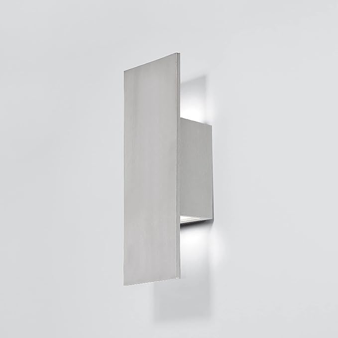 WAC Lighting dweLED, Icon 14in LED Indoor and Outdoor Wall Light 3000K in Brushed Aluminum