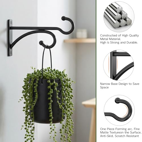 2Pack 6 Inch Plant Hangers Outdoor, Wall Hooks for Hanging Planters Baskets