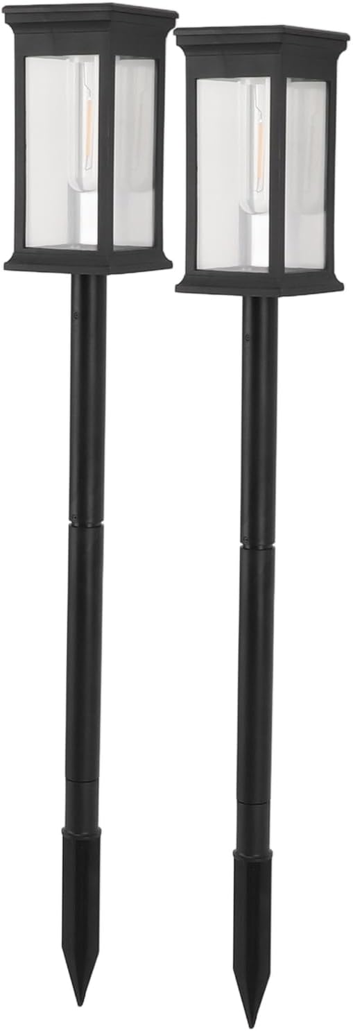 2PCS Solar Pathway Lights Outdoor, Waterproof ABS Solar 21.65in Warm Light - Auto On Off, Easy Installation, Ideal for Yard Lawn Patio Walkway Decoration