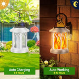 KOOPER 6 Pack Solar Lantern Outdoor Lights, Upgraded Flickering Flame Solar Lanterns Outdoor Waterproof, Auto ON/Off Lanterns Decorative Outdoor, Hanging Lantern for Yard Patio Garden Decor (White)