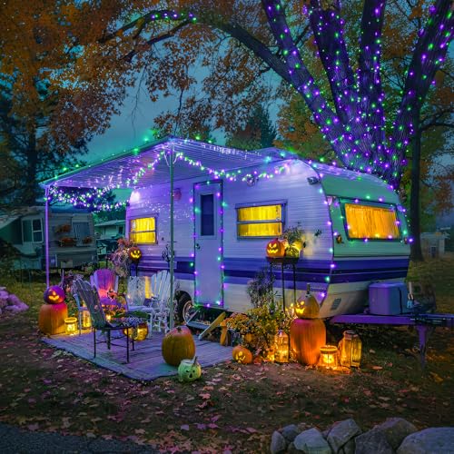 JMEXSUSS 400 LED Purple and Green Halloween Lights