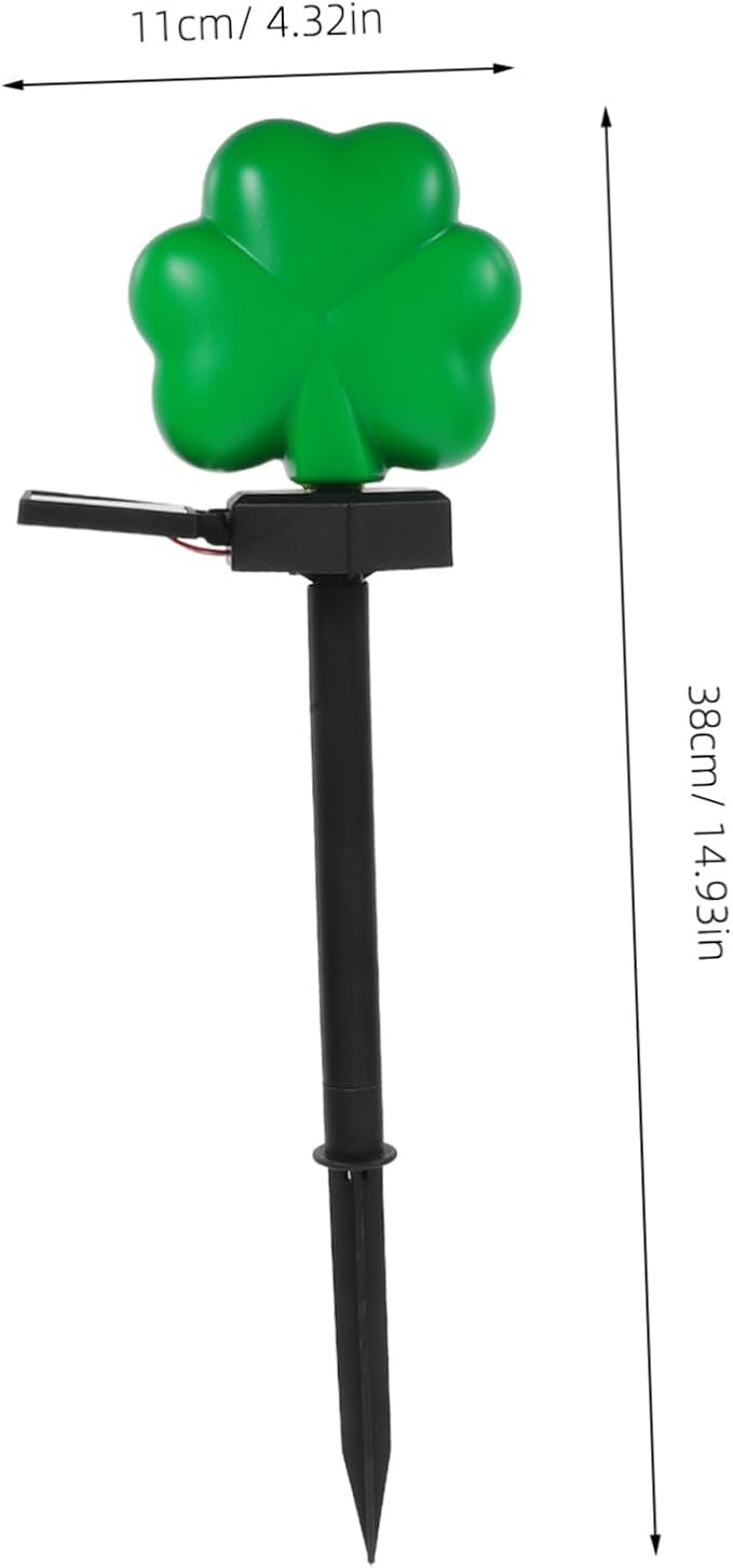 Patrick's Day Solar Lights Shamrock Garden Stake Light for Outdoor Decor Green for Pathways and Lawns Easy Installation for Festive Celebrations