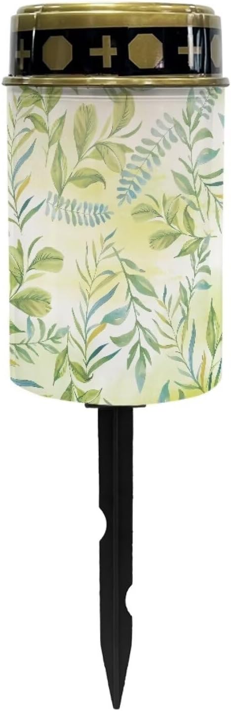 Green Leaves Cemetery Solar Lights Landscape Path Lights Solar LED Garden Path Lights Lawn Yard Patio Decor Solar Outdoor Lights Waterproof Decorative