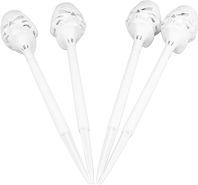 Fockety Solar Halloween Lights, 4Pcs Skull Light Solar Torch Light with Flickering Flam, IP65 Solar Pathway Lights for Outside Garden Yard Patio Pathway Halloween Decoratrions