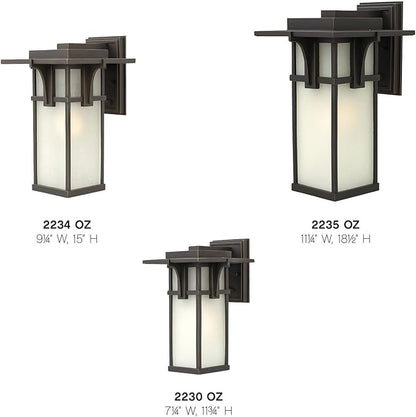 Hinkley 2230OZ Manhattan One Light Wall Mount Lantern - Craftsman/Mission - Bronze/Darkfinish - Porch Lights Outdoor Wall