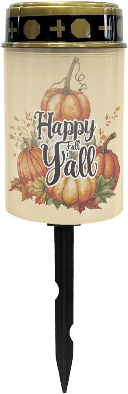 Happy Fall Solar Outdoor Lights,Solar Stake Lights Waterproof Solar Pathway Lights Landscape Lighting Solar Lantern Outdoor Garden Decorations for Yard Patio Tabletop