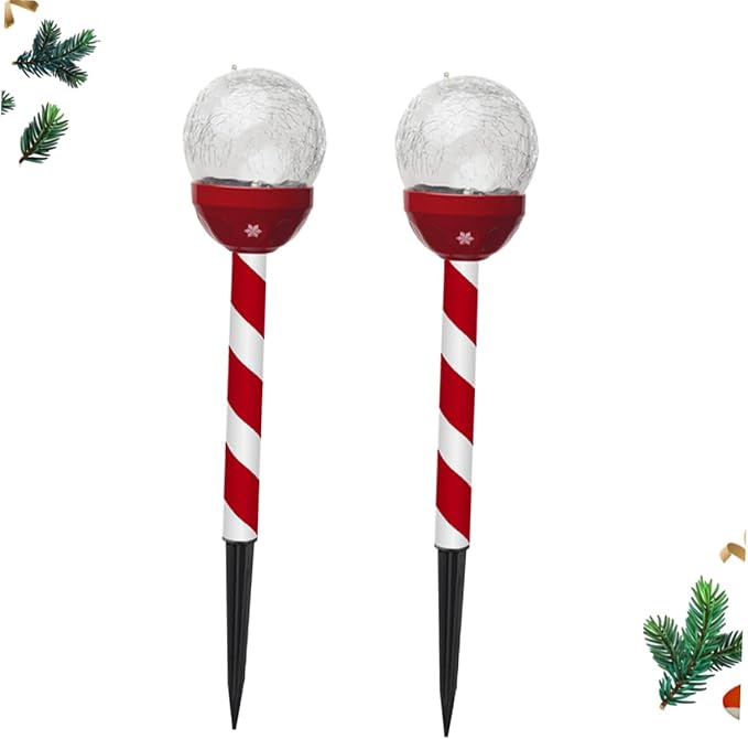 jojofuny 2pcs Led Solar Lawn Light Crack Ball Landscape Lamp Outdoor Solar Ground Lights Powered for Garden Landscape Lamp