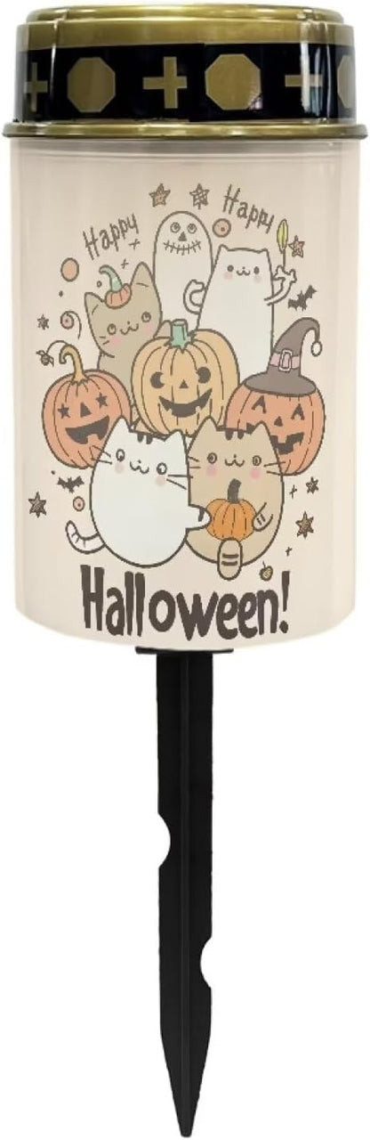 ZOUTAIRONG Pam Helloween Solar Light for Cemetery Grave 4 Pack Solar Garden Lights Outdoor Garden Lights Solar Pathway Lights Outdoor Cemetery Solar Lights for Grave Solar Lights Goat