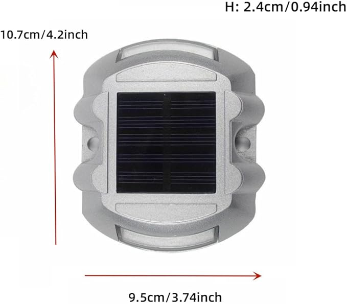 Wokyo 1 Pack Solar Deck Lights Outdoor Waterproof LED Solar Step Lights, Warning Road Marker Solar Powered Driveway Dock Lights for Pathway, Stairs, Ground, Flat (1, Green Always on)