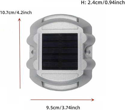 Wokyo 1 Pack Solar Deck Lights Outdoor Waterproof LED Solar Step Lights, Warning Road Marker Solar Powered Driveway Dock Lights for Pathway, Stairs, Ground, Flat (1, Green Always on)
