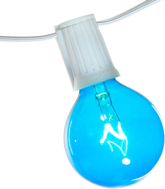 EST. LEE DISPLAY L D 1902 Indoor ＆ Outdoor G50 Globe Light Bulbs, Transparent Colored Glass, Incandescent, Steady | Lumora