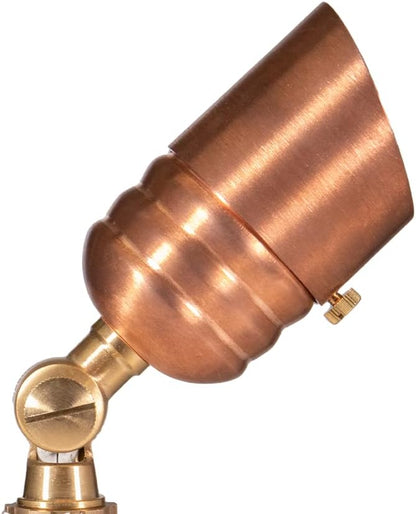 VOLT Fat Boy 12V Outdoor Mini Spotlight (Copper) with 5W 2700K Warm White 400 Lumen MR16 LED Bulb for Low Voltage Landscape Lighting of Yard, Lawn, Garden, Patio, Trees & House
