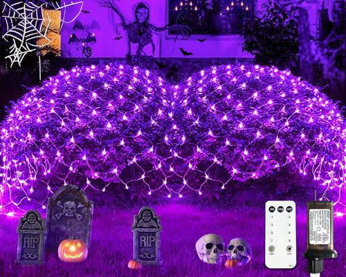 JMEXSUSS 360 LED Purple Halloween Lights, Plug in
