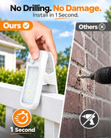 Clip-On Solar Lights Outdoor, Motion Sensor, 4 Pack, White