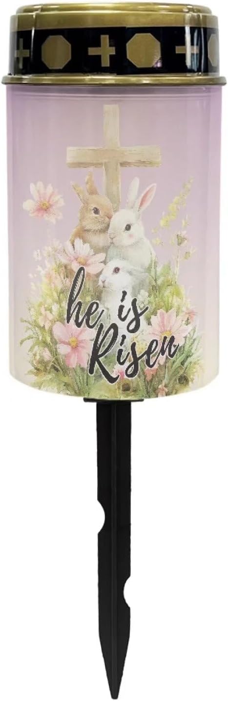 Cross Rabbit Solar Garden Lights Outdoor, Cross Solar Lights Outdoor Waterproof Solar Powered Lights for Outside Patio Yard Pathway