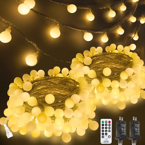 2PK 400LED 152FT Connectable Globe String Lights Indoor, Christmas Lights