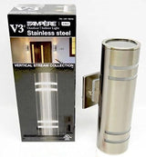 V3 Ampère Outdoor/Indoor Stainless Steel Vertical Stream Collection Wall Lamp | Lumora