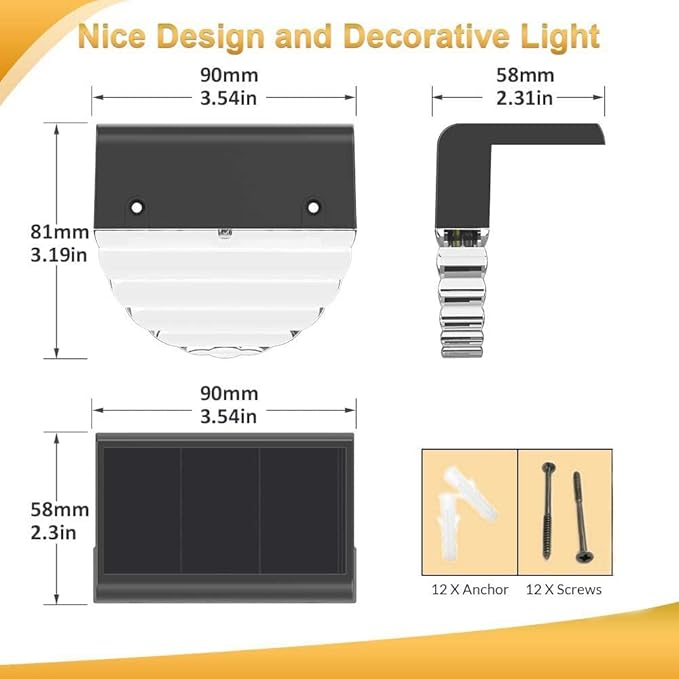 Ulalaza 2Pcs Solar Decking Lights RGB+ Changing Solar Step Lights Outdoor Waterproof Stair Lights for Fence, Deck | Lumora