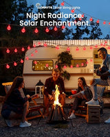 2 Pack 64FT 100 LED Crystal Globe Solar Christmas Lights, Red