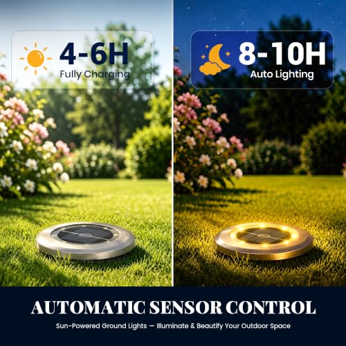 SOLPEX 16 Pack Small Solar Ground Lights, Pathway Lights Warm White
