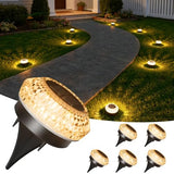 VOLISUN Solar Ground Lights Outdoor,6 Pack Flat Solar Pathway Lights