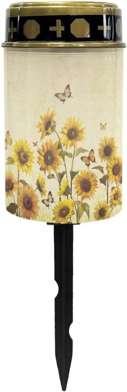 Solar Outdoor Lights,Butterfly Sunflower Waterproof Solar Stake Lights for Pathway Garden Yard Path Walkway Driveway Lawn Decor