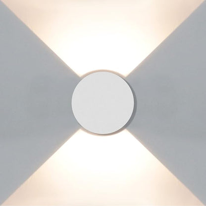 Kawell 8W Modern LED Wall Sconce Light Up Down Waterproof Outdoor Wall Lamp Indoor Hardwired for Bedroom Bathroom Hallway Stairs Porch, White 3000K
