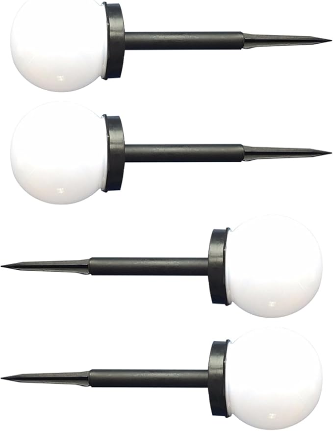 Kisangel 4pcs Solar Path Lights Outdoor, White Glow Bubble Shaped Garden LED Lawn Lamps with Plug-in Stakes, Weatherproof Solar Outdoor Lighting for Driveway and Patio