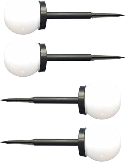 4pcs Solar Path Lights Bubble Globe White LED Outdoor Garden Lawn Landscape Lighting Weatherproof Solar Powered for Walkway and Yard