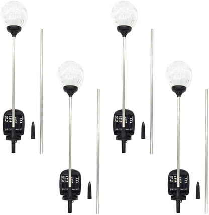 balacoo 4pcs Solar LED Lawn Lights Color Changing Garden Path Landscape Ground Stake Lights Solar Powered Outdoor Patio Yard Lighting