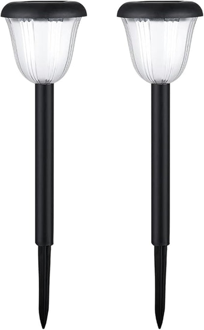 Solar Pathway Lights Outdoor, Solar Lights Waterproof, Taller Pathway Light with Larger Panel, Auto On/Off Up to 10 Hrs Driveway Light for Yard Patio Path Lawn (Warm White + RGB, 2 Pack)