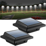 Solar Gutter Lights Outdoor, 40 LEDs Bright Solar Powered led Fence Light Deck Lights Waterproof for Wall, Deck, Fence, Stair, Step and Yard (Black Shell, 2Pack, Cool White)