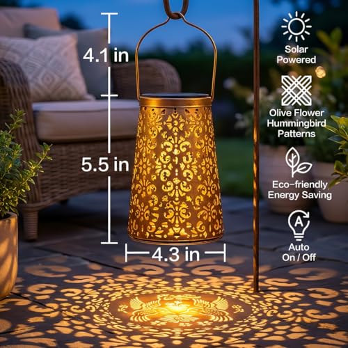 LeiDrail Butterfly Solar Lanterns, Outdoor Hanging Garden Lights, 4 Pack