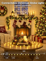 2PK 400LED 152FT Connectable Globe String Lights Indoor, Christmas Lights