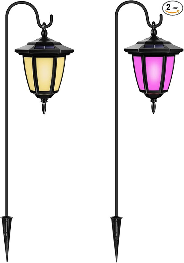 Viewsun 34 Inch Solar Hanging Lights, Shepherd Hook Lights with 4 Lighting Modes Waterproof Outdoor Decorative | Lumora