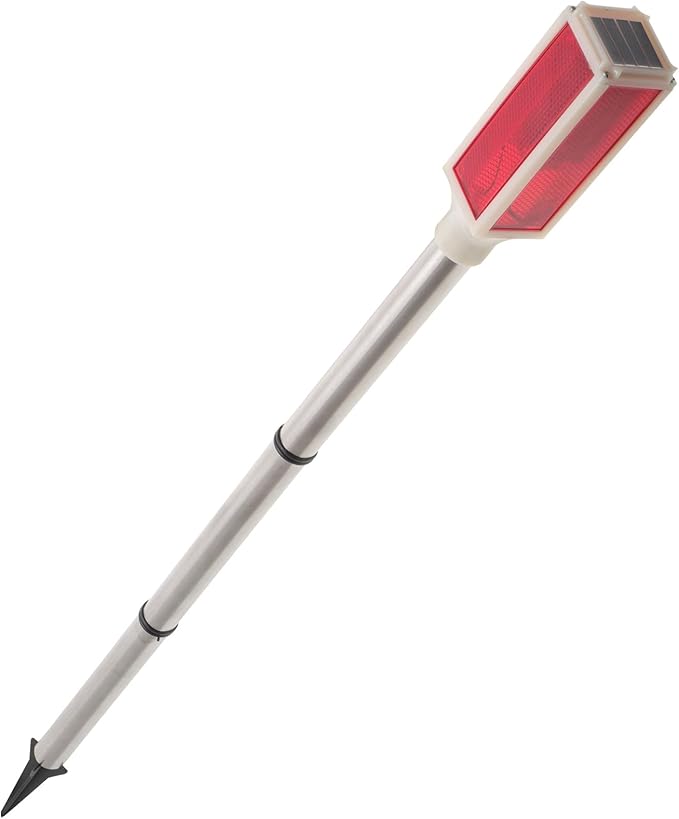 Solar Driveway Marker Lights (Red LED) - 30" Metal Solar Road Stakes for Snow, Path, Garden Edge - Waterproof Night | Lumora
