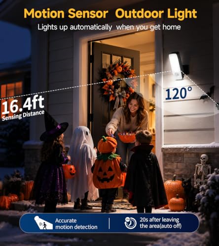 TANBABY Rechargeable Outdoor Wall Lights, Porch Lights with Motion Sensor