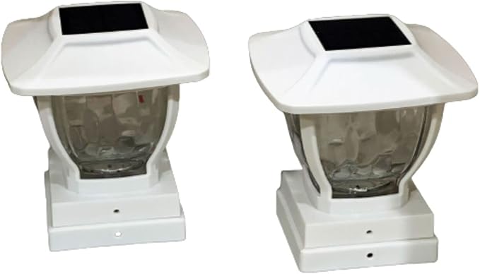 Maxsa 41981 Solar Wave Glass Post and Fence Cap Lights, Dusk-to-Dawn Solar-Powered Lighting, 3 - Outdoor Path Light | Lumora