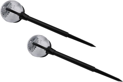 2pcs Solar Lawn Lights with Color Changing LEDs Outdoor Solar Powered Garden Path Lights for Yard and Courtyard Ground Stake Landscape Lighting with Sensor for Patio and Walkway