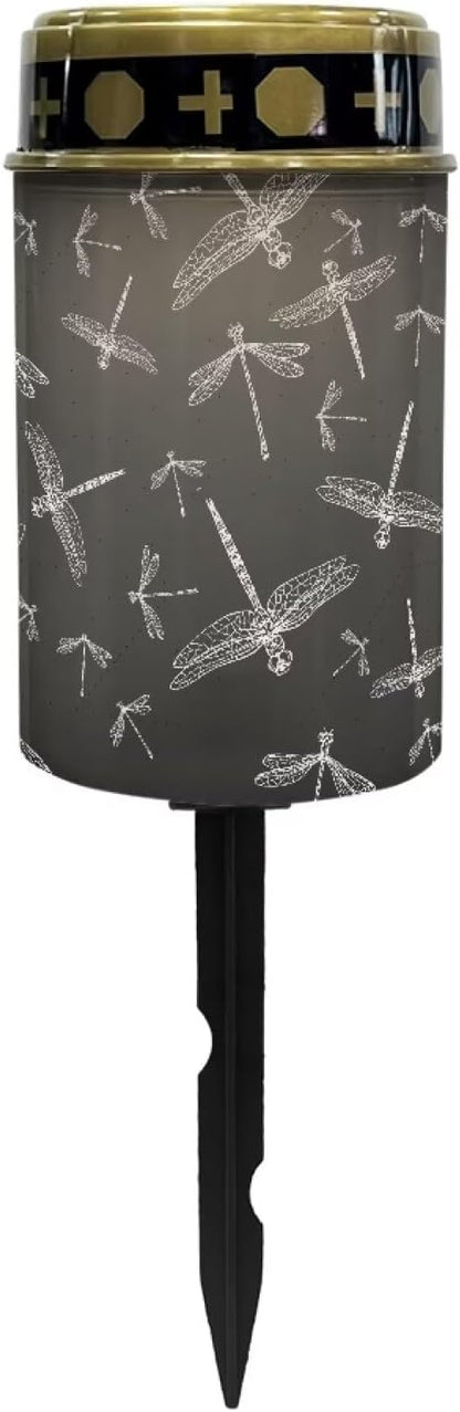 Dragonfly Solar Outdoor Lights Waterproof Solar Walkway Lights Memorial Cemetery Decorations Garden Solar Light for Yard, Lawn, Patio, Pathway, Backyard