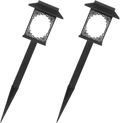 PartyKindom Solar Garden Path Lights Outdoor Waterproof LED Lawn Lamps Decorative Solar Ground Inserted Lamps for Yard Patio Landscape, 2pcs White Light